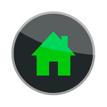 Green Home Icon Dark Background