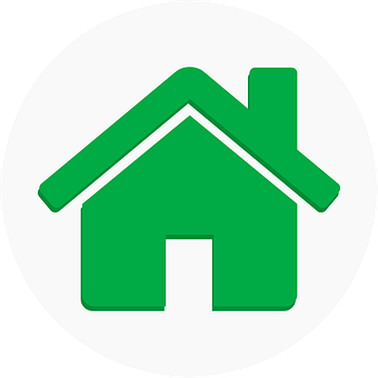 Green House Icon Circle Background