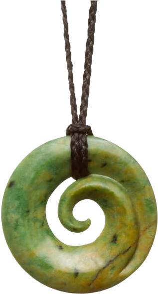 Green Jade Spiral Pendant