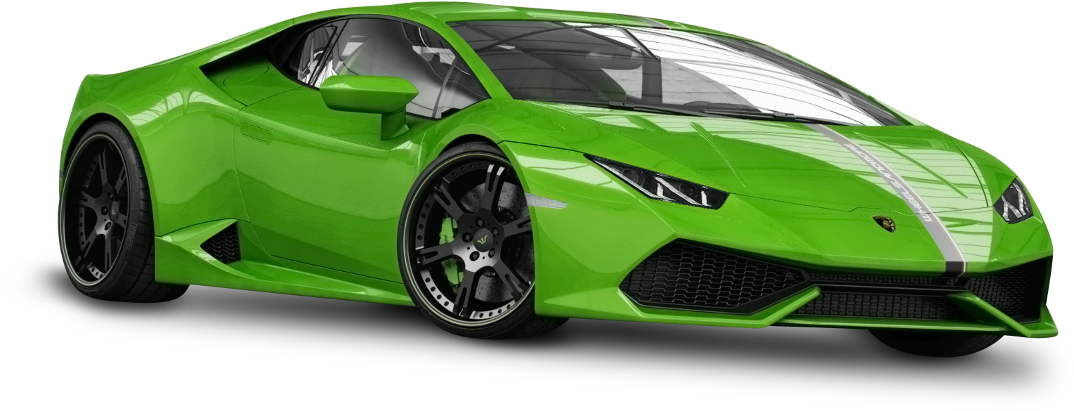 Green Lamborghini Huracan Side View