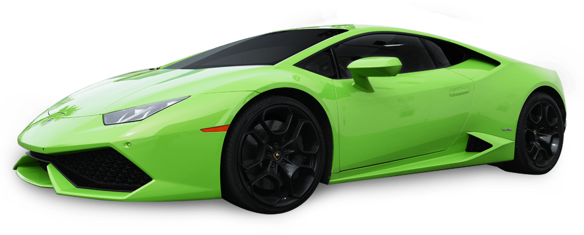 Green Lamborghini Huracan Side View