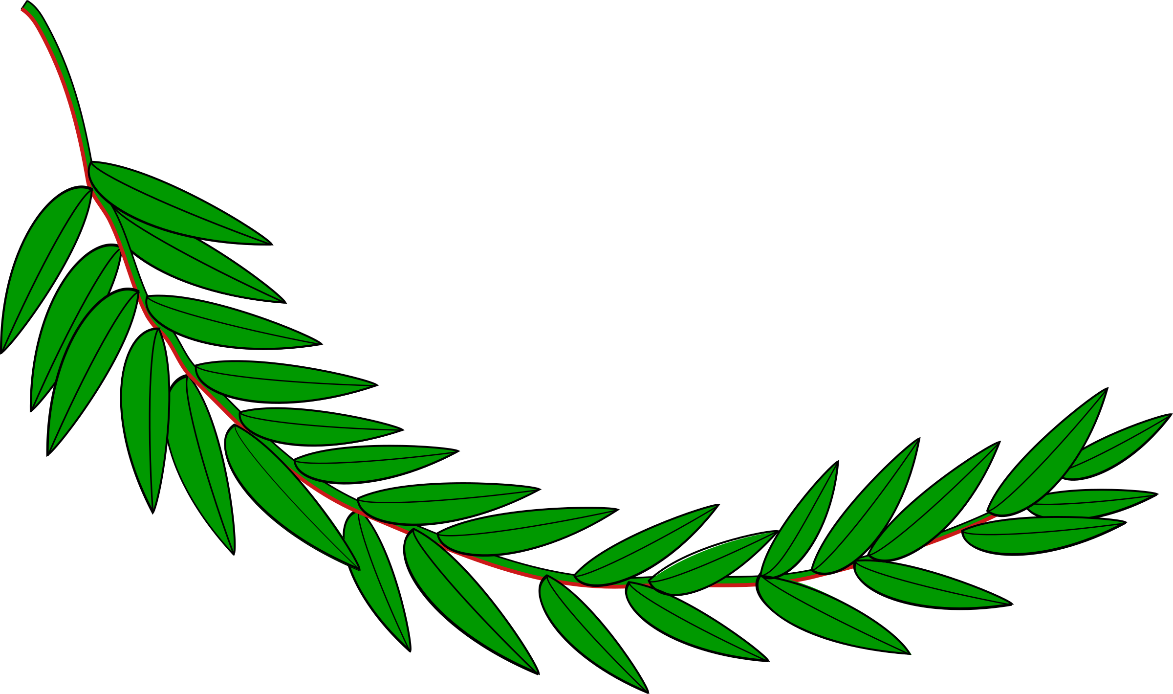 Green Laurel Branch Illustration