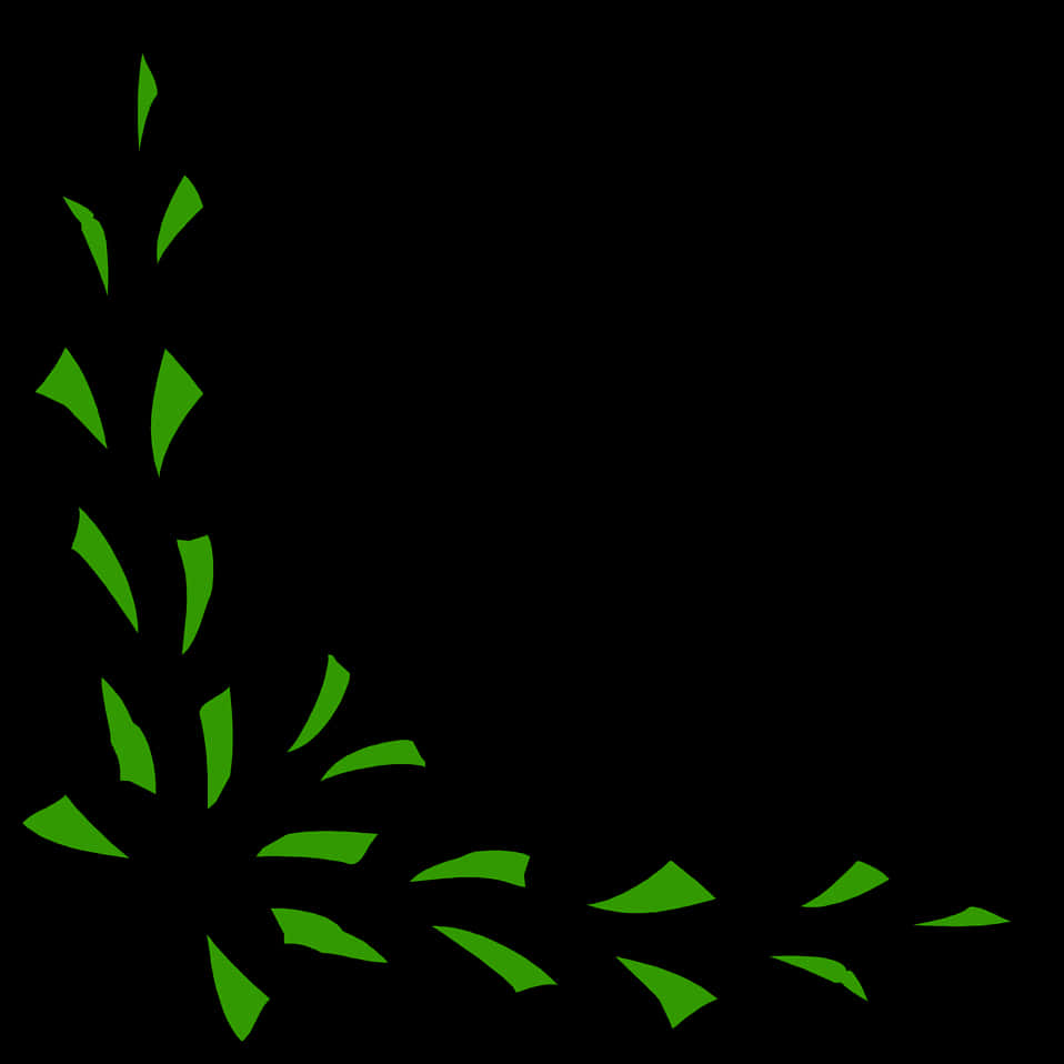 Green Leaf Corner Border Design