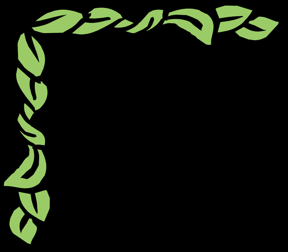 Green Leaf Corner Border Design