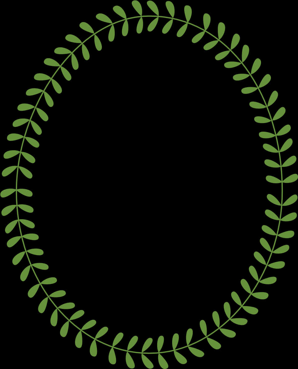 Green Leaf Oval Frame
