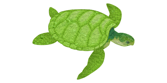 Green Leaf Texture Sea Turtle