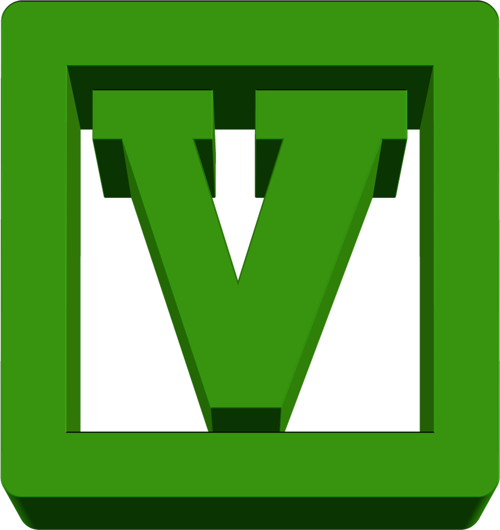 Green Letter V Icon