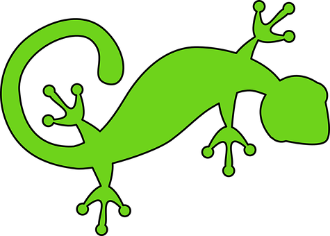 Green Lizard Silhouette