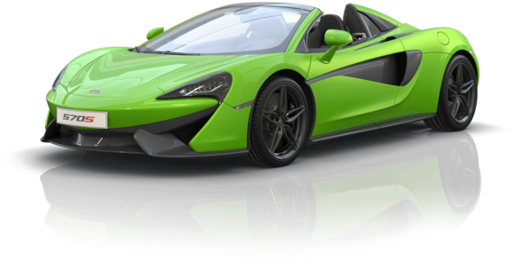 Green Mc Laren570 S Spider Side View