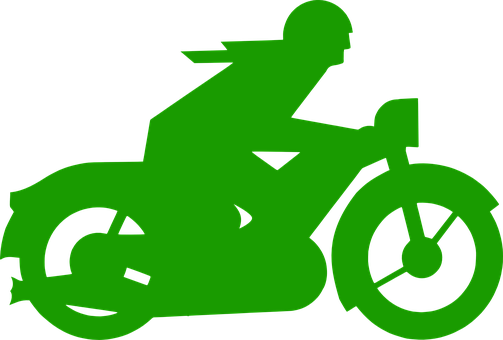 Green Motorbike Silhouette