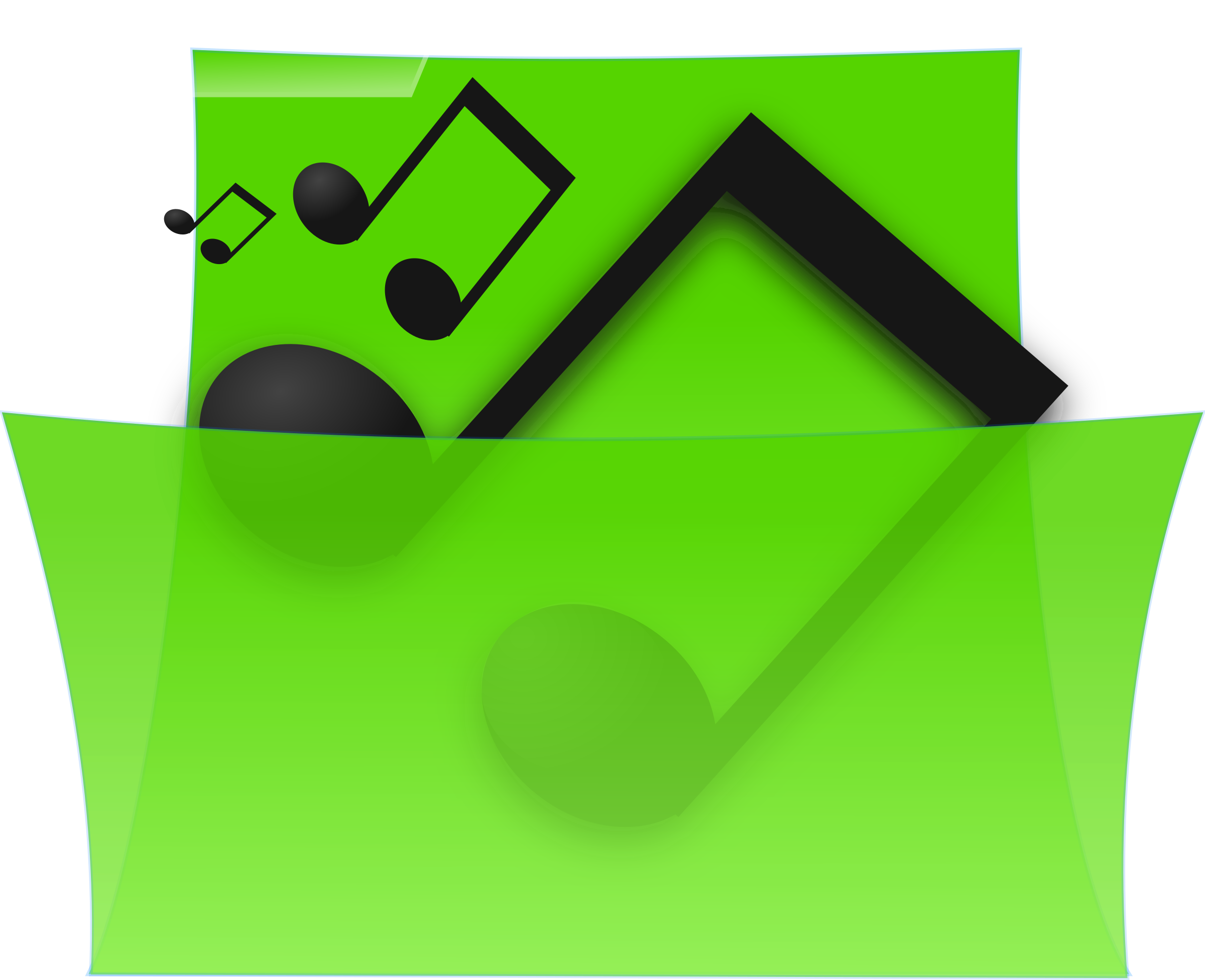 Green Multimedia Folder Icon