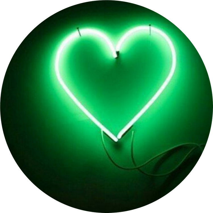 Green Neon Heart Light
