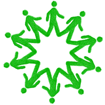Green Neon Human Pattern