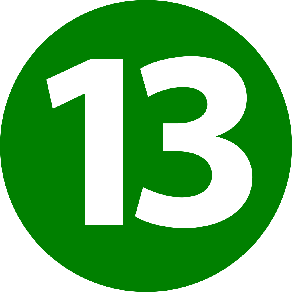 Green Number13 Symbol