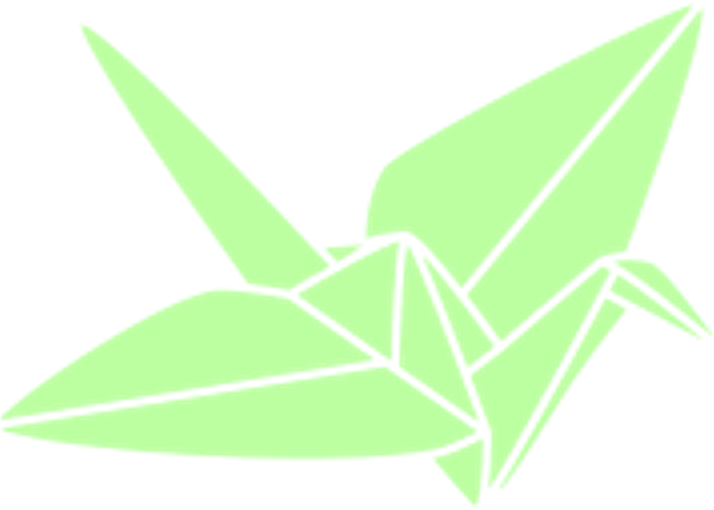 Green Origami Crane