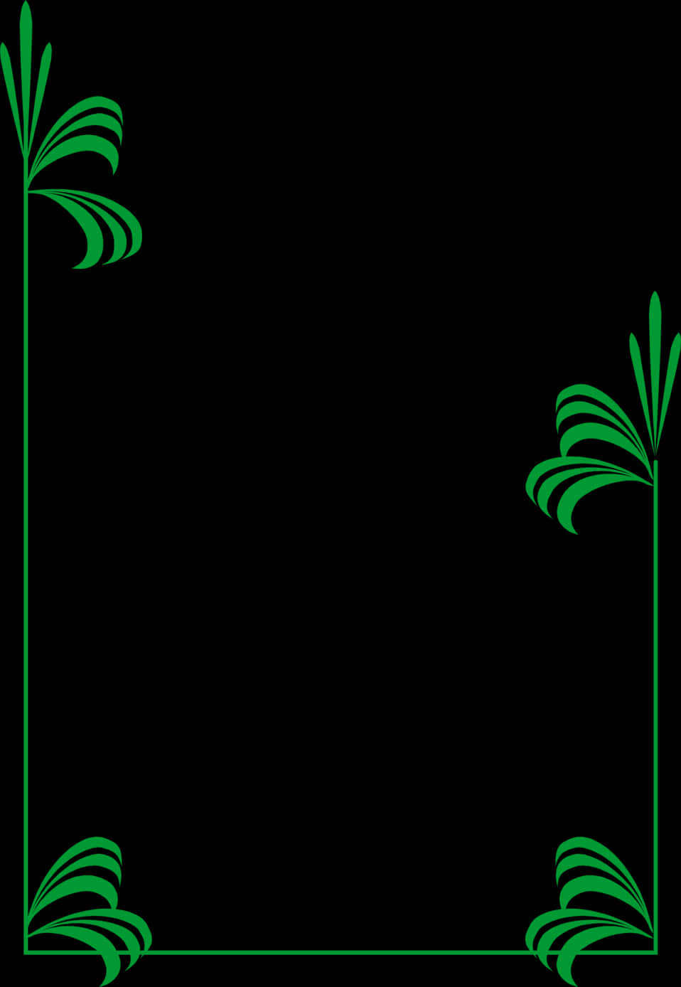 Green Palm Border Design