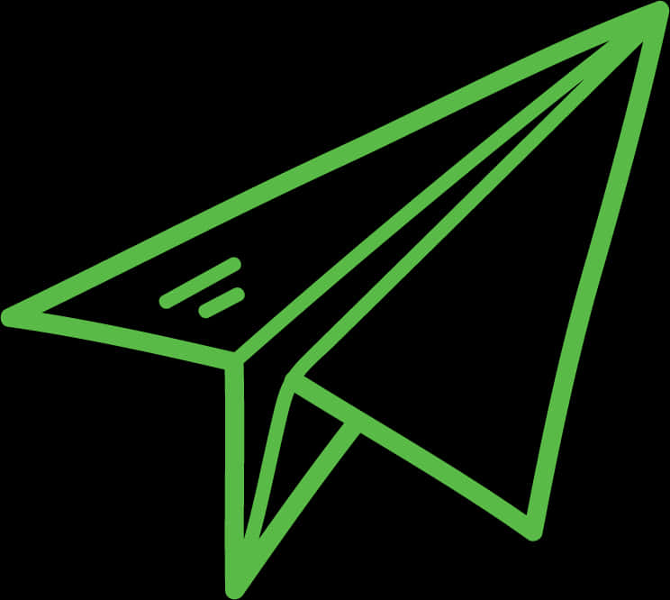 Green Paper Airplane Illustration