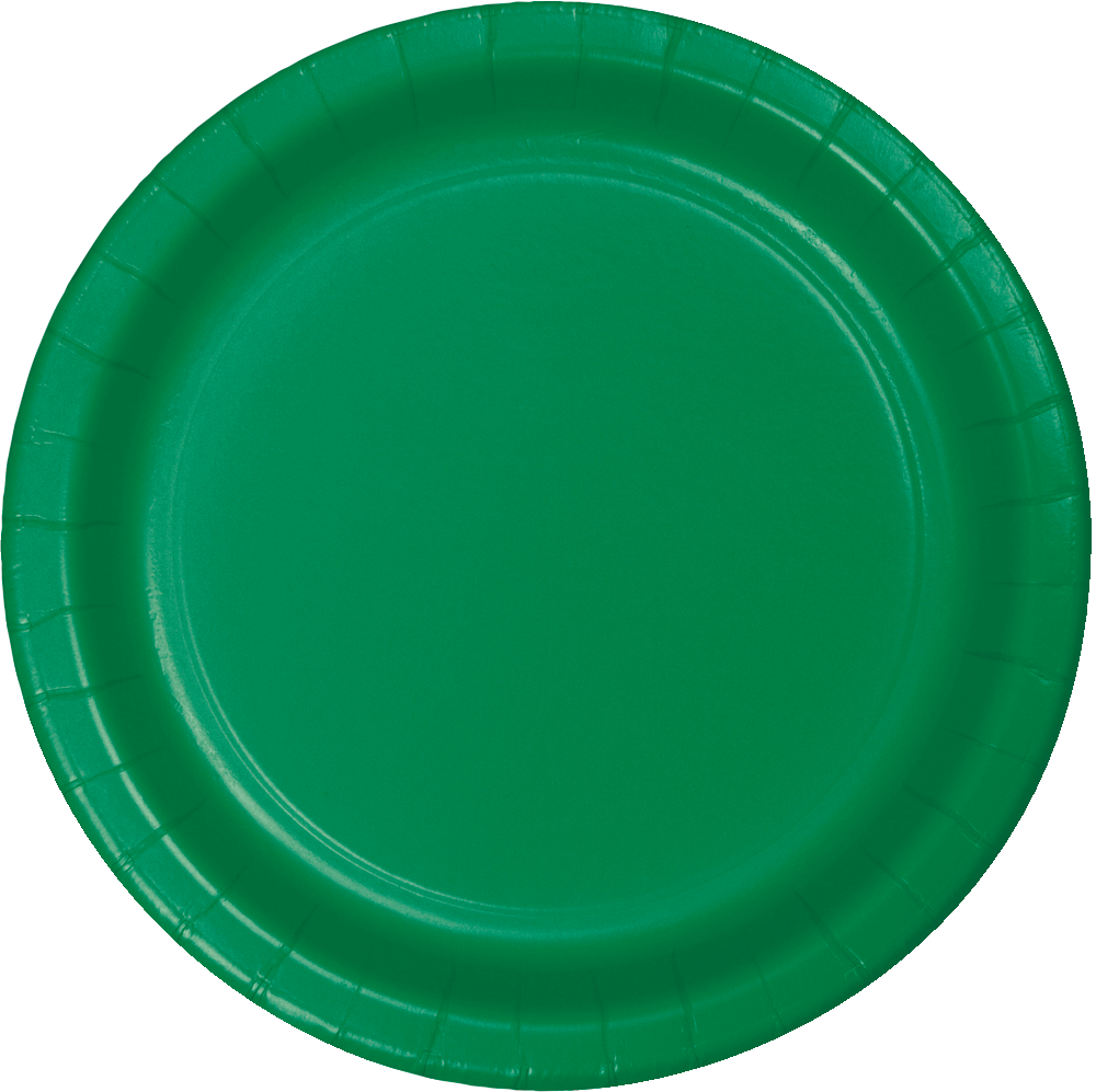 Green Paper Plate Top View