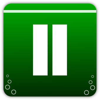 Green Pause Button Icon