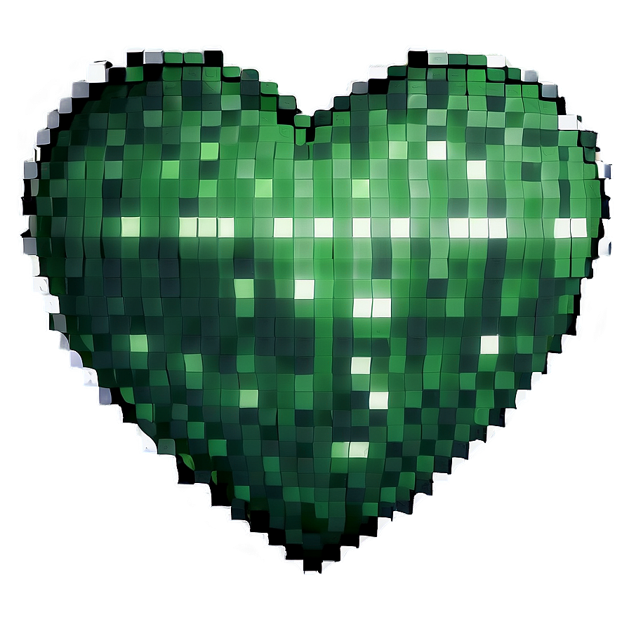 Green Pixel Heart Png 98