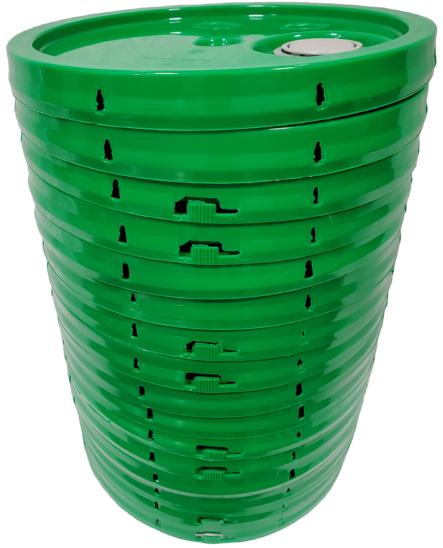 Green Plastic Bucket Stacked