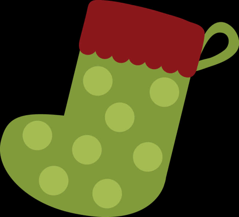 Green Polka Dot Christmas Stocking