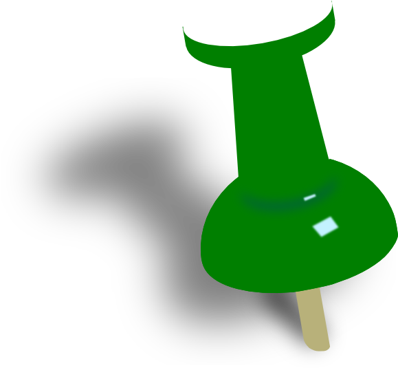 Green Push Pin Shadow