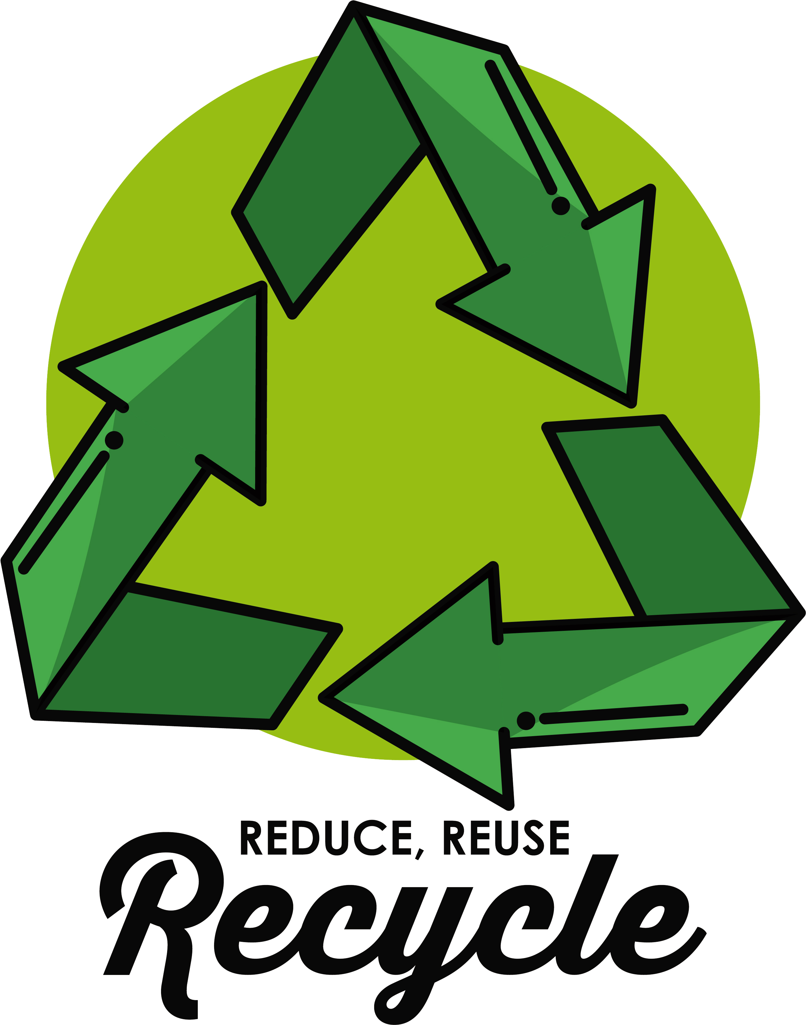 Green Recycle Symbolwith Slogan