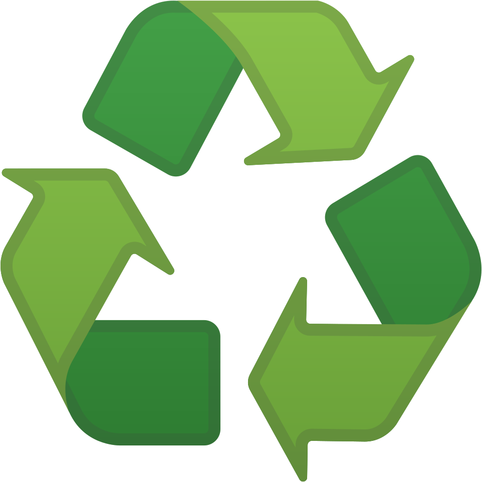 Green Recycling Symbolon Blue Background.png