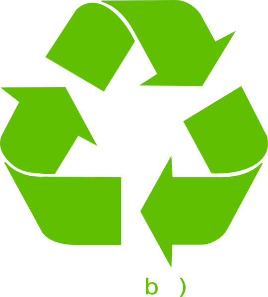 Green Recycling Symbolon Blue Background