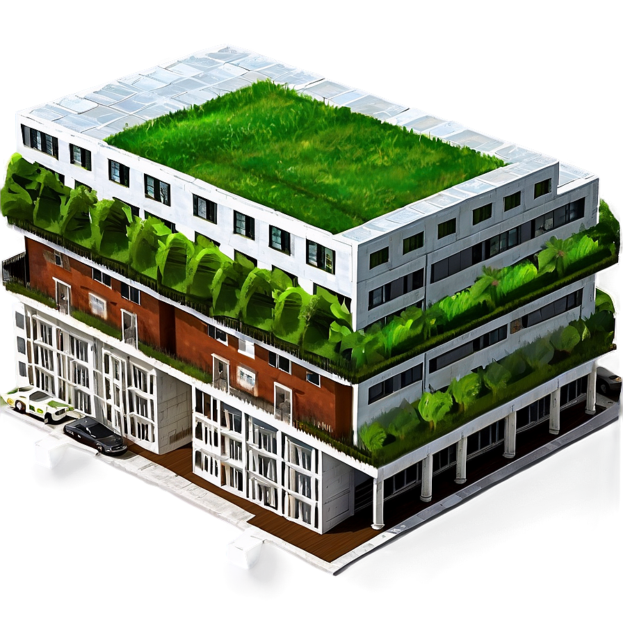 Green Roof Buildings Png Utm9