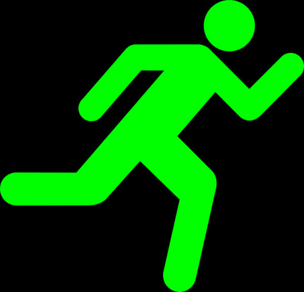 Green Running Stickman Icon