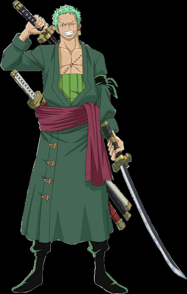 Green Samurai Anime Character