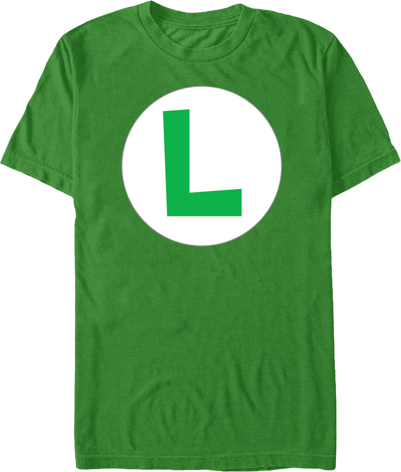 Green Shirt With White Letter L