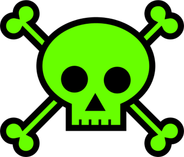 Green Skulland Crossbones Graphic