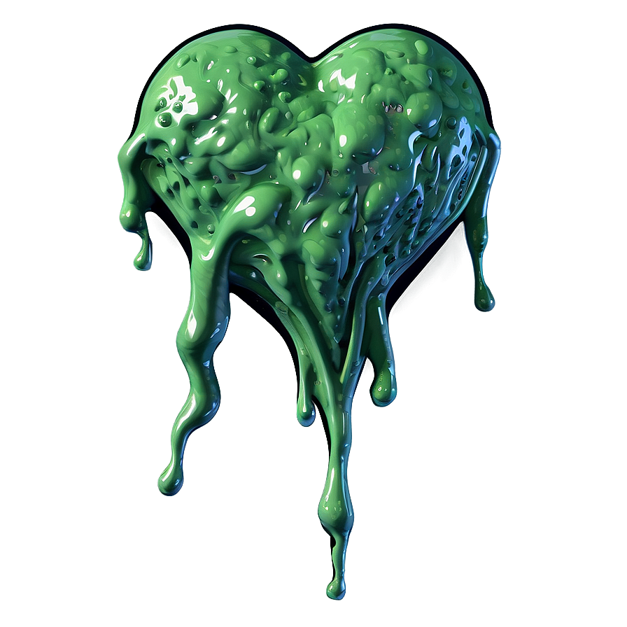 Green Slime Heart Png Pof