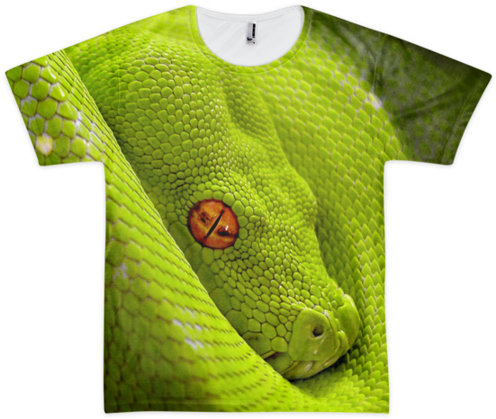 Green Snake Print Tshirt Design