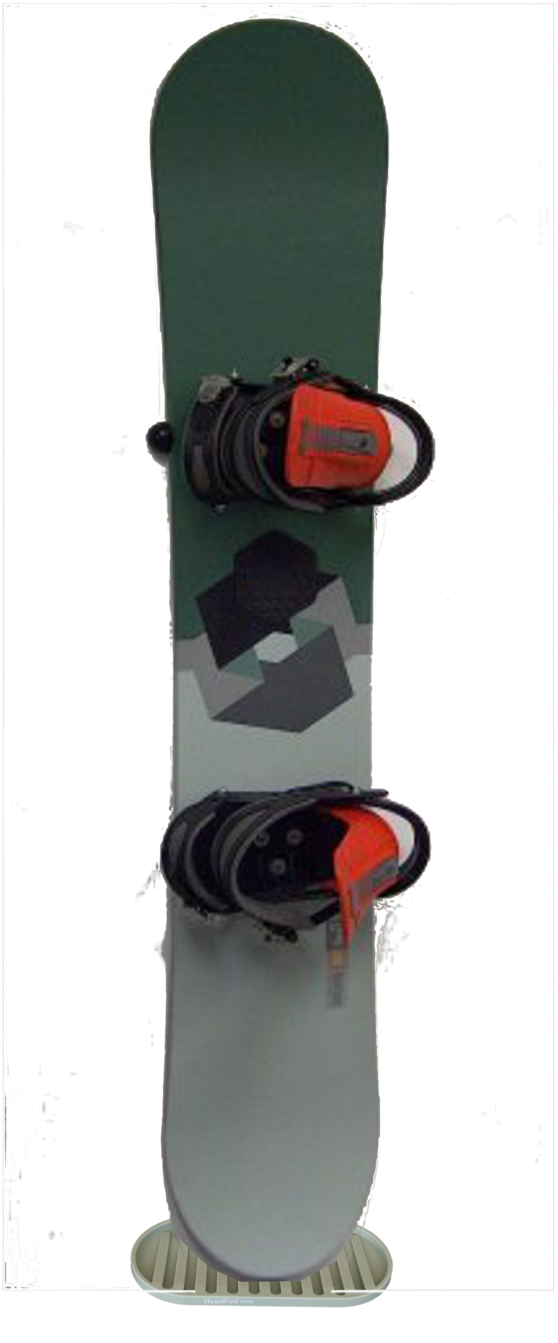 Green Snowboardwith Bindings Standing