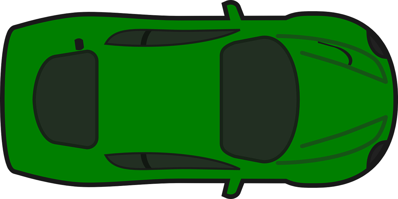 Green Sports Car Top View