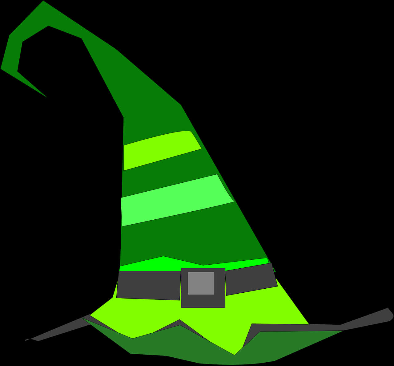 Green Striped Witch Hat