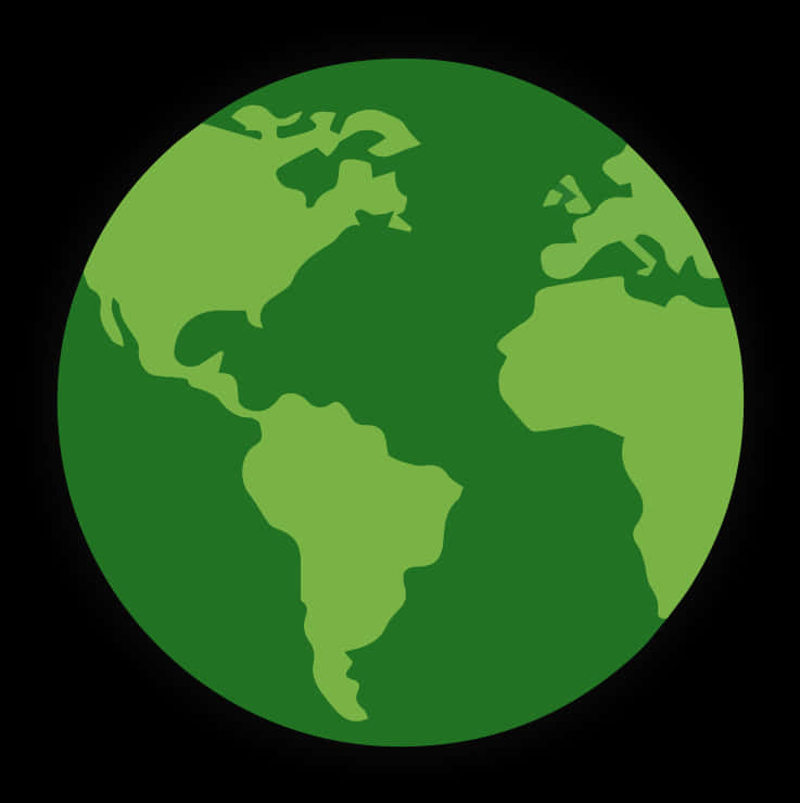 Green Styled Simplified World Map