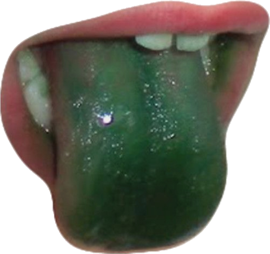 Green Tongue Close Up