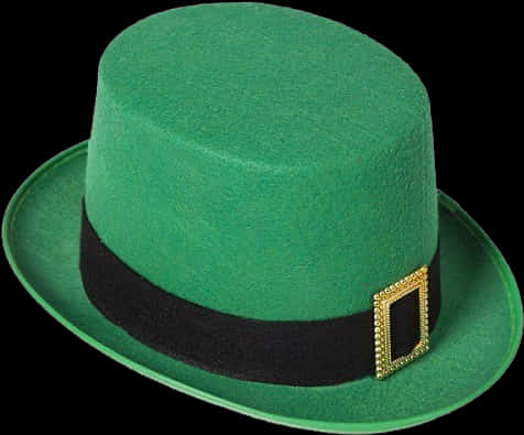 Green Top Hatwith Gold Buckle
