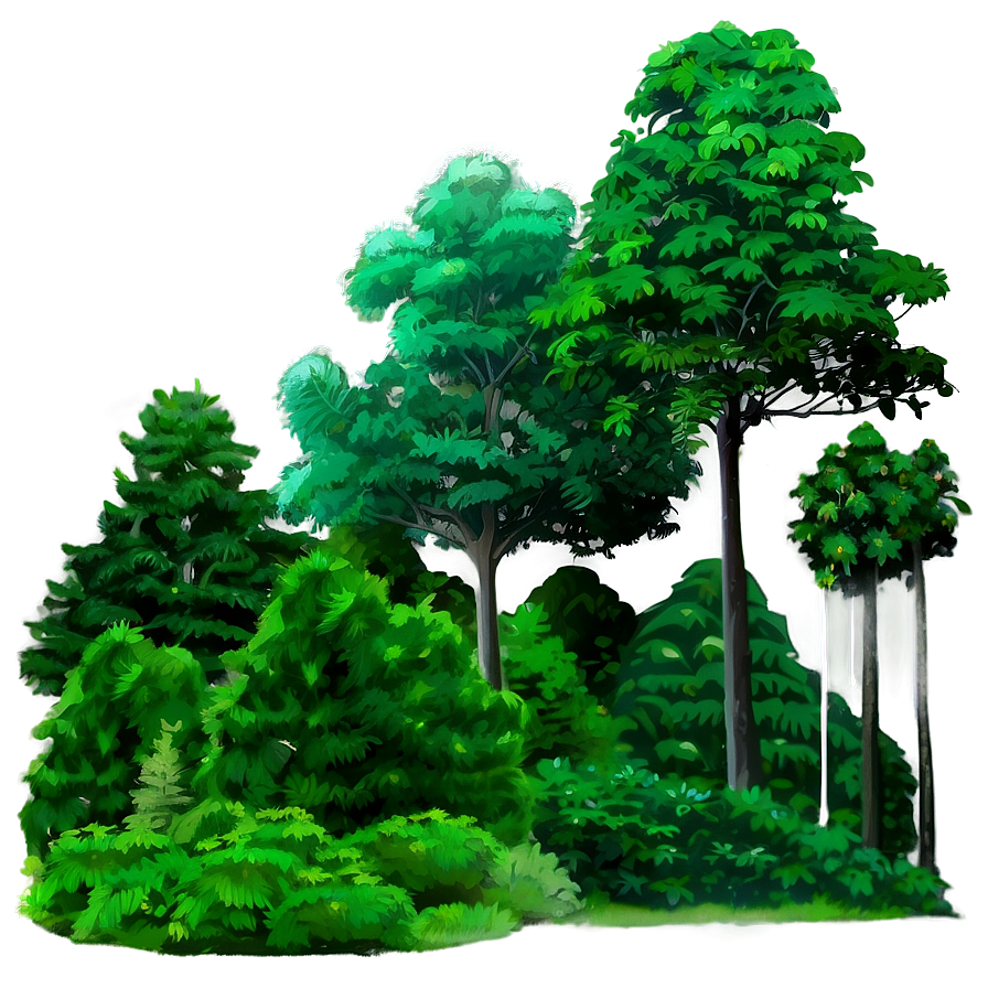 Green Tree Line Png 96