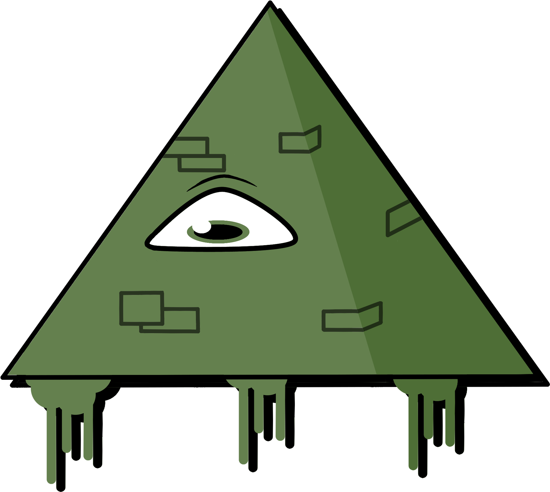 Green Triangle With Eye Illustration