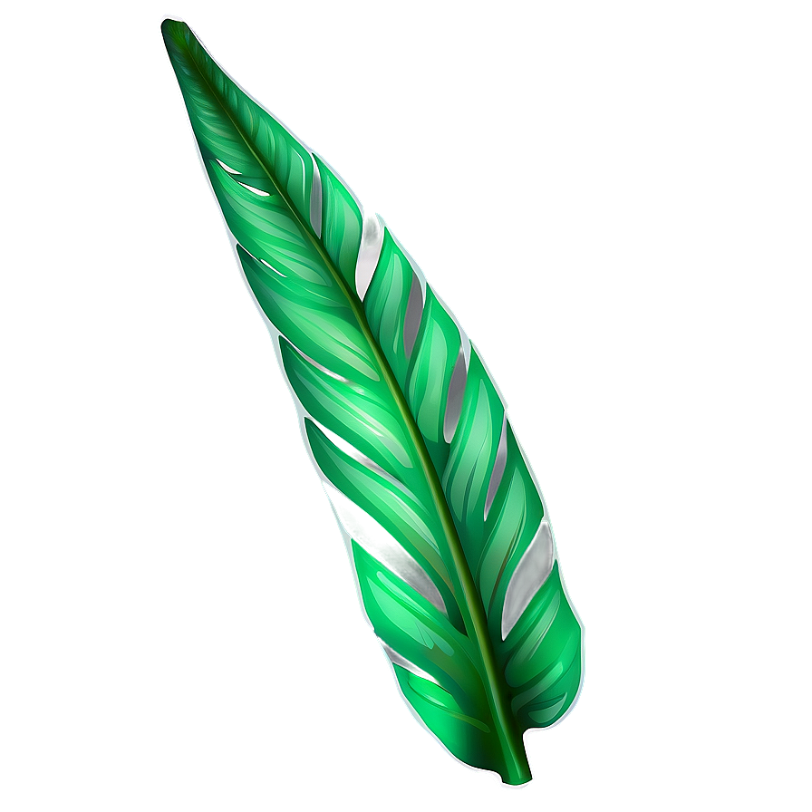 Green Tropical Leaf Illustration Png 06122024