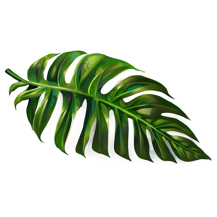 Green Tropical Leaf Illustration Png Kyq