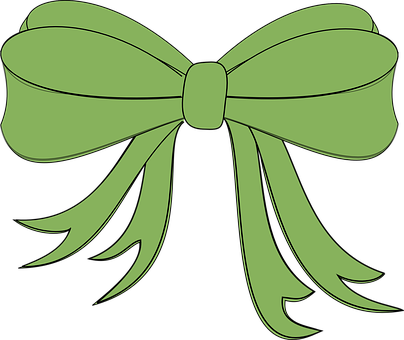 Green Vector Ribbon Bow