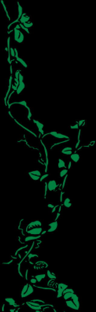 Green Vine Silhouette Vertical