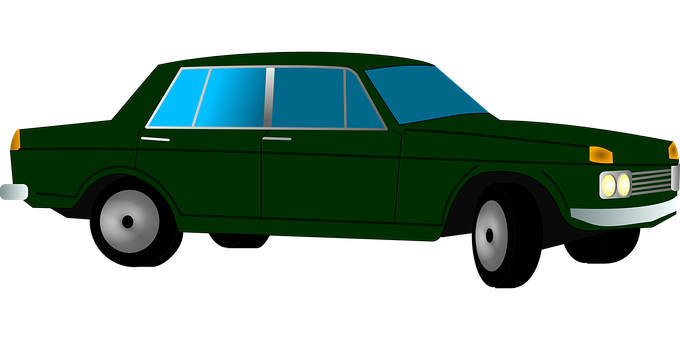 Green Vintage Sedan Vector